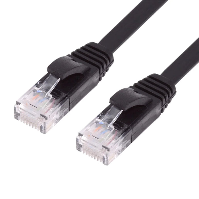 UT-020-0.2M Ultra Slim Flat Ethernet Cable UTP Cat 6 RJ45 Network Cable Twisted Pair Patch Cord - Black - 2
