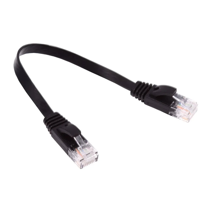 UT-020-0.2M Ultra Slim Flat Ethernet Cable UTP Cat 6 RJ45 Network Cable Twisted Pair Patch Cord - Black - 3