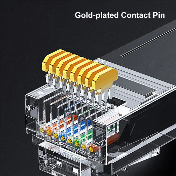 UT-020-0.2M Ultra Slim Flat Ethernet Cable UTP Cat 6 RJ45 Network Cable Twisted Pair Patch Cord - Black - 5