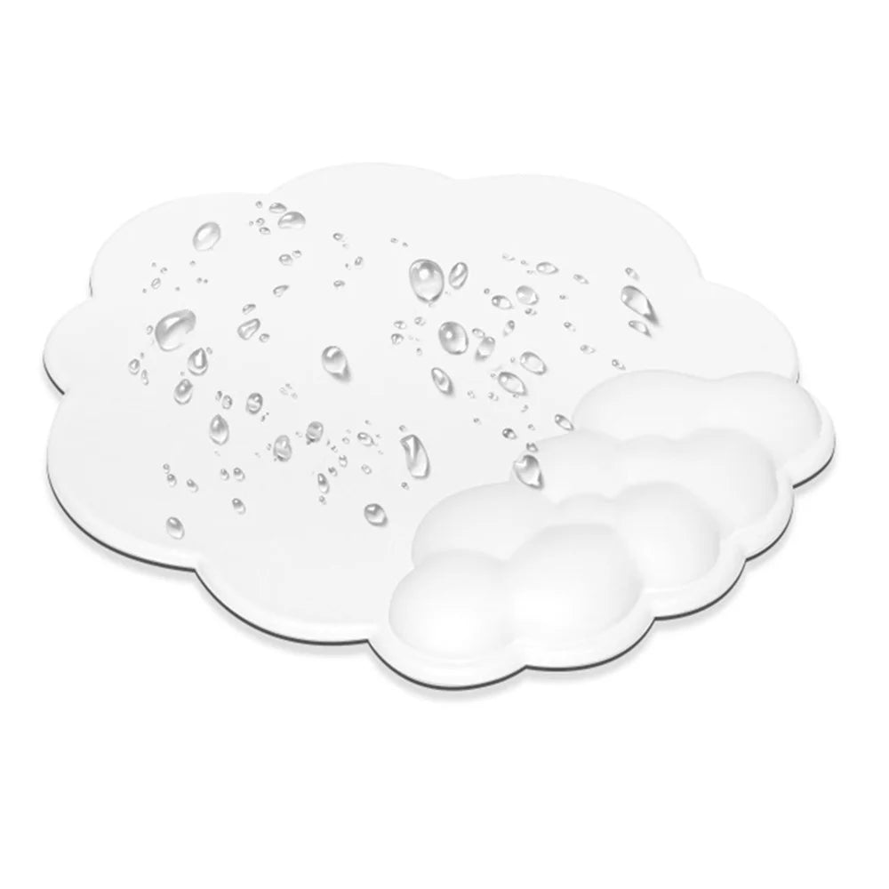 Wrist Rest Design Cloud Shape Mouse Pad Leather Anti-slip Mouse Pad - White - 5