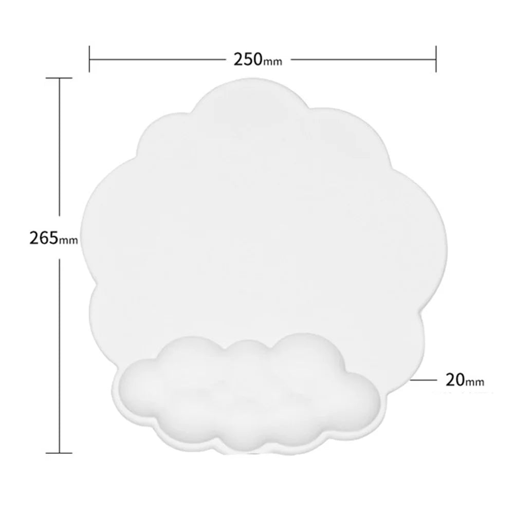 Wrist Rest Design Cloud Shape Mouse Pad Leather Anti-slip Mouse Pad - White - 7