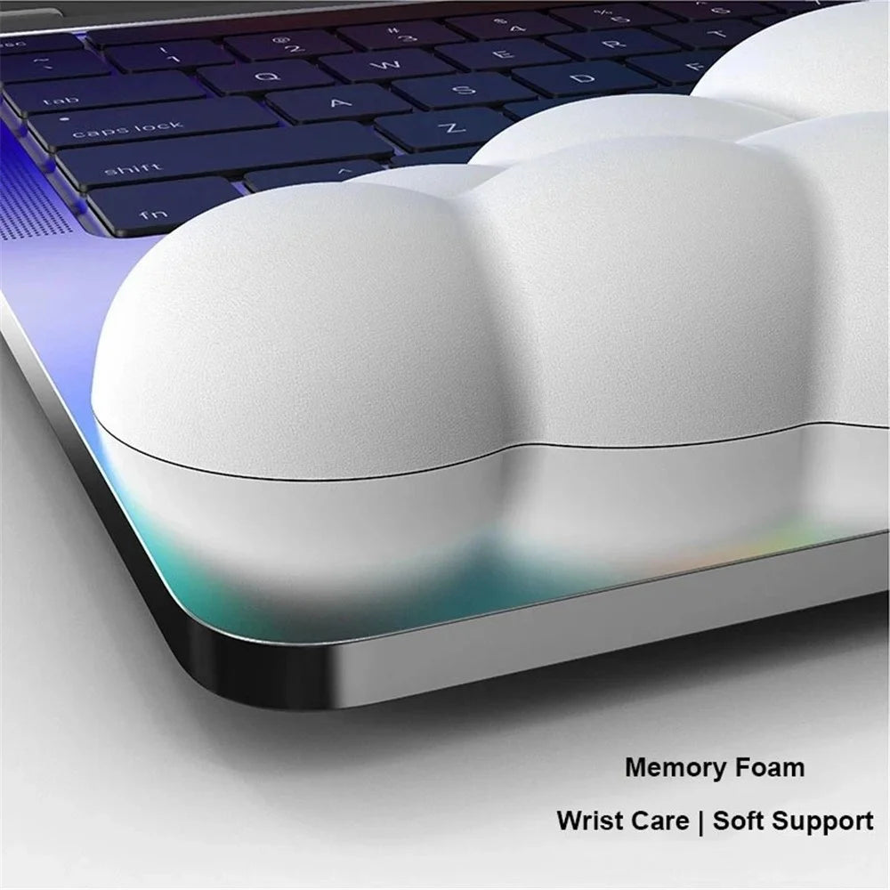 Memory Foam Keyboard Wrist Rest Pad Cloud Shape Anti-slip Wrist Support Pad - White - 3