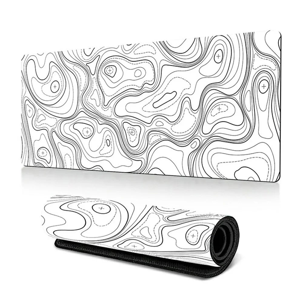 300*700*3mm Large Mouse Pad Abstract Thermal Transfer Printing Anti-skid Desktop Mat - Line-21 - 1