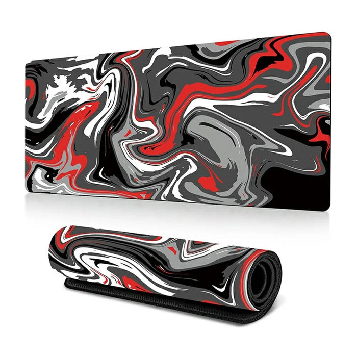 300 x 800 x 3mm Abstract Fluid Pattern Rubber Mouse Pad Large Non-Slip Mouse Mat - Style A - 1