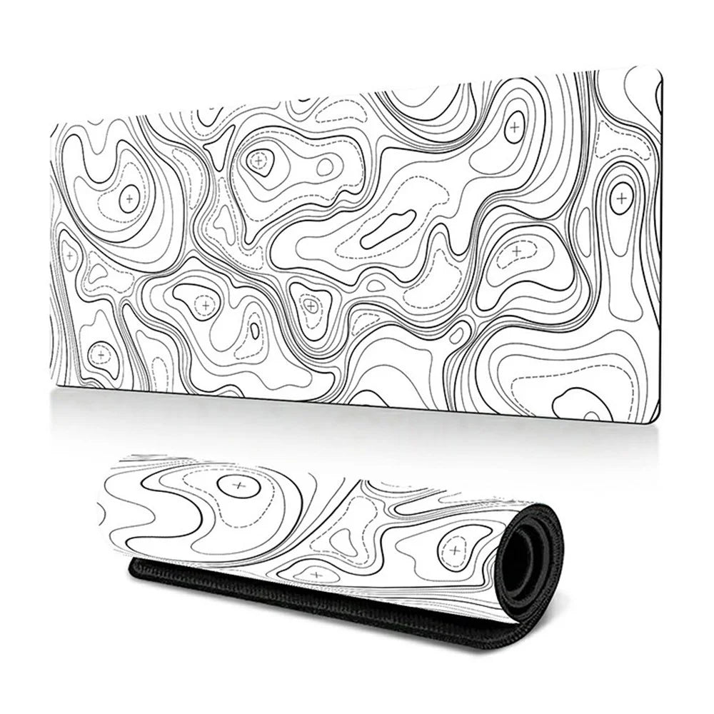 300*800*2mm Stylish Abstract Pattern Large Mouse Pad Natural Rubber Desktop Mat - Line-21 - 1
