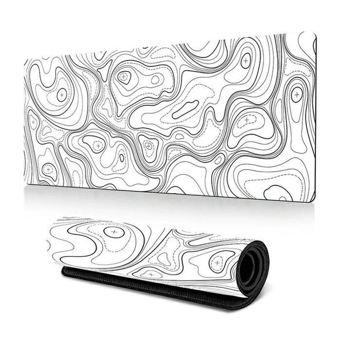 300*800*2mm Stylish Abstract Pattern Large Mouse Pad Natural Rubber Desktop Mat - Line-21 - 1