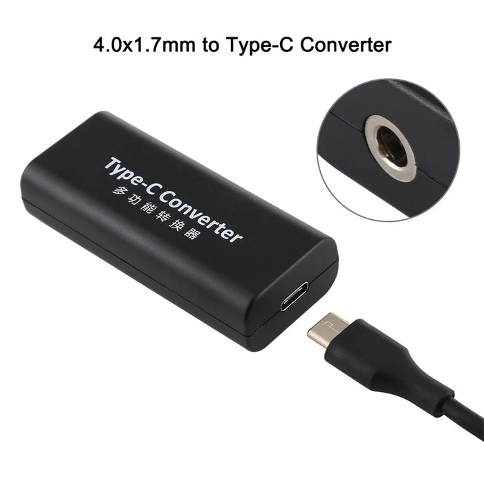 4.0x1.7mm Female to Type-C Female Converter + 15cm Type-C Cable - 4
