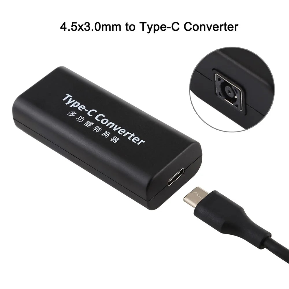 4.5x3.0mm Female to Type-C Female Converter + 15cm Type-C Cable - 4