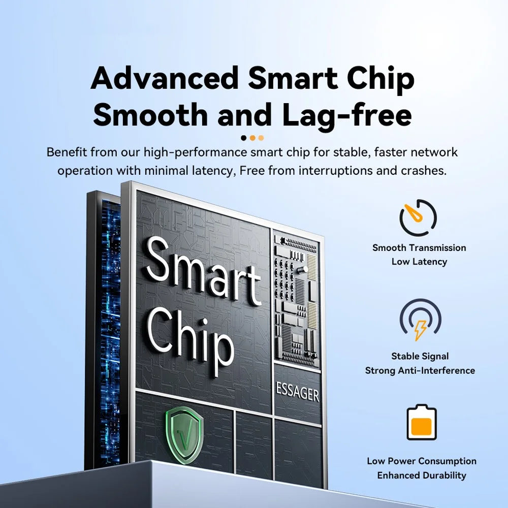 ESSAGER 1000Mbps Ethernet LAN Adapter Aluminum Alloy Type-C to RJ45 Gigabit Network Connector - 7