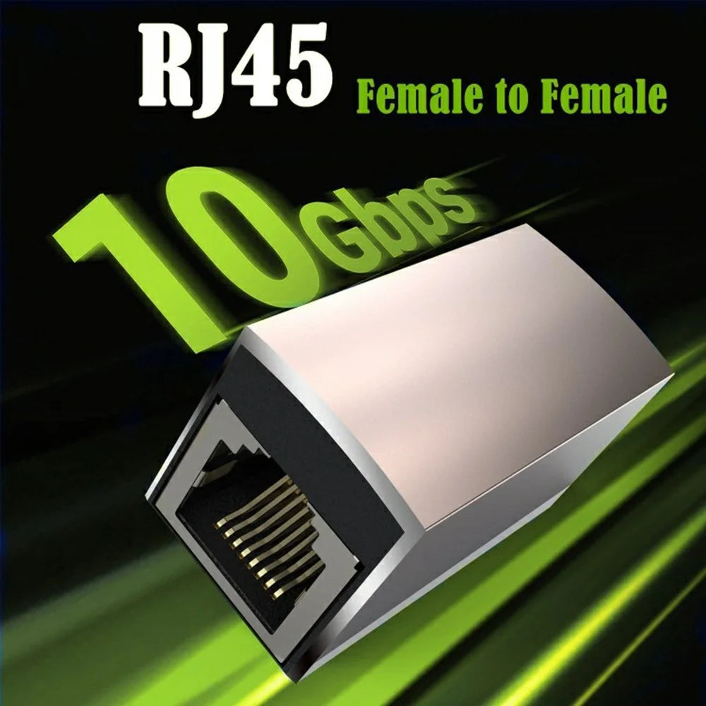 10Gbps RJ45 Female to Female Ethernet Cable Extension Network Adapter Compatible with Cat8 / Cat7 / Cat6 / Cat5 - 2