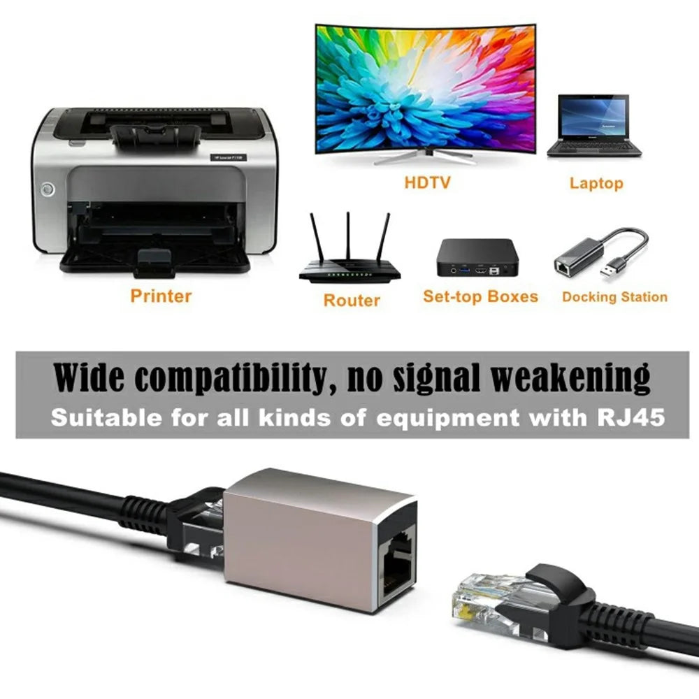 10Gbps RJ45 Female to Female Ethernet Cable Extension Network Adapter Compatible with Cat8 / Cat7 / Cat6 / Cat5 - 4