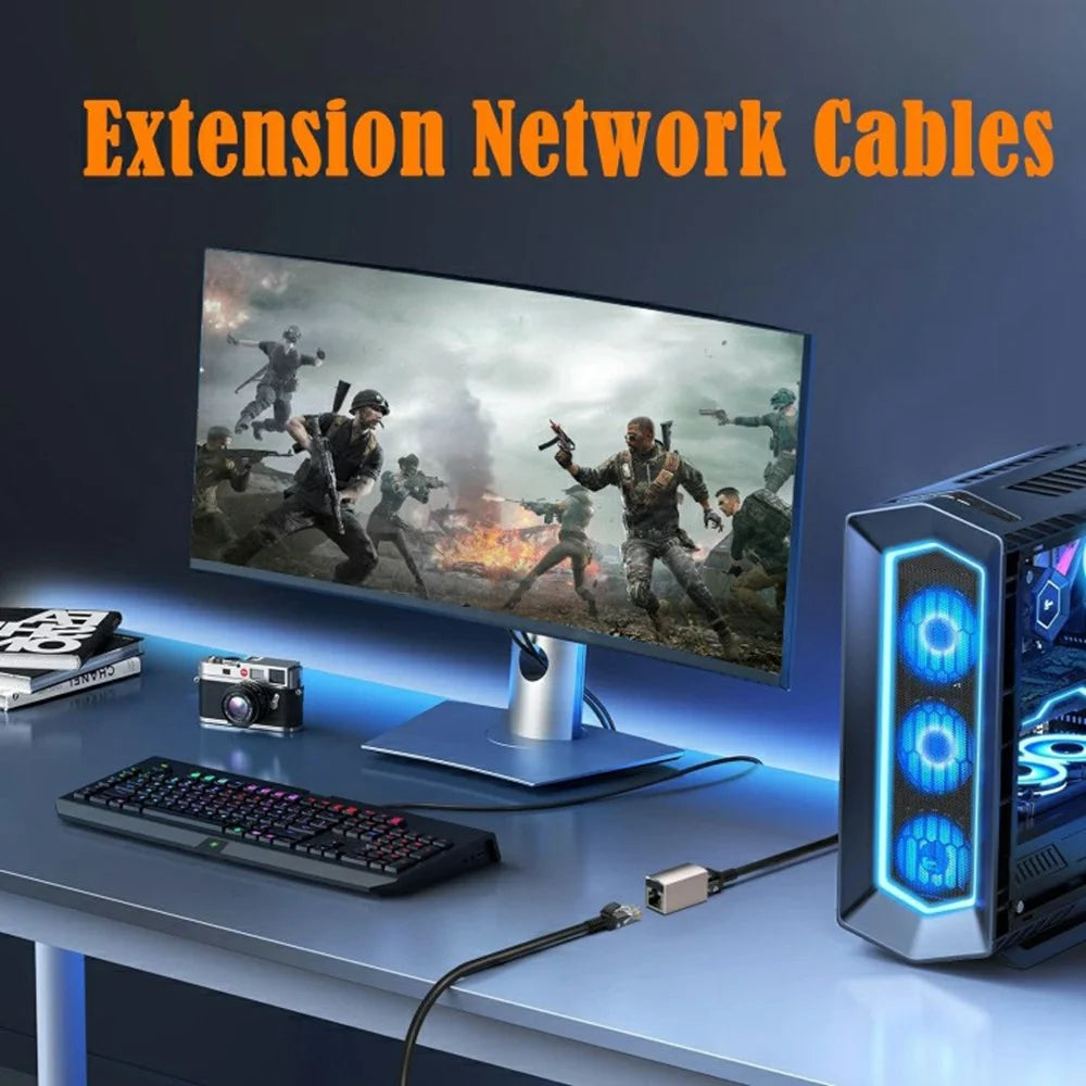 10Gbps RJ45 Female to Female Ethernet Cable Extension Network Adapter Compatible with Cat8 / Cat7 / Cat6 / Cat5 - 5