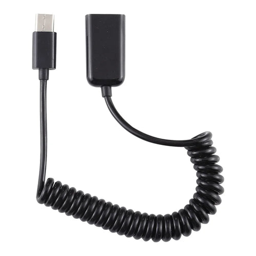 Type-C Male To USB Female Extender Adapter Spring Computer Phone Charging Cable - 1