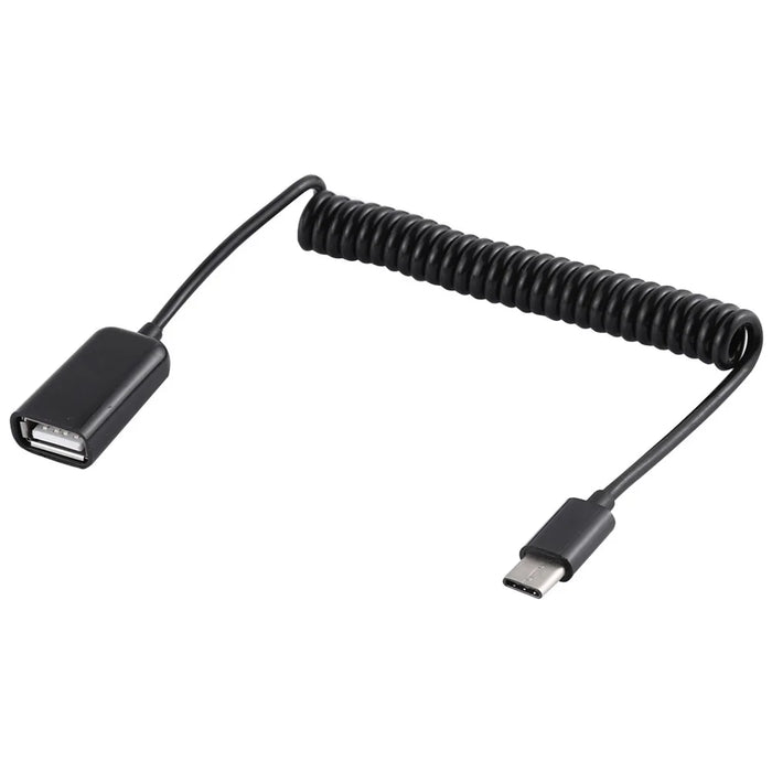 Type-C Male To USB Female Extender Adapter Spring Computer Phone Charging Cable - 2