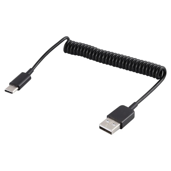 Type-C Male To USB Male Extender Adapter Spring Computer Phone Charging Cable - 3