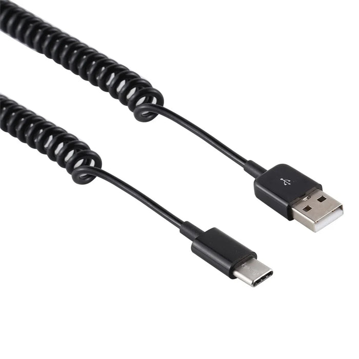 Type-C Male To USB Male Extender Adapter Spring Computer Phone Charging Cable - 4