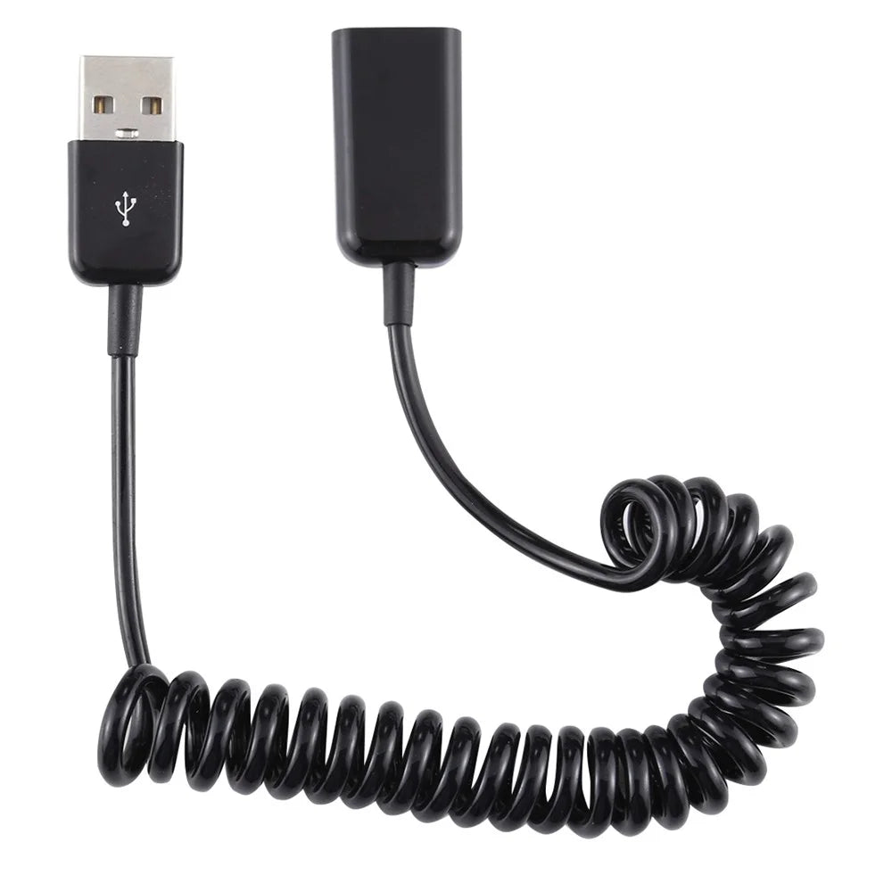 Male To Female USB Extension Cable USB Extender Adapter Spring Computer Phone Charging Cable - 1