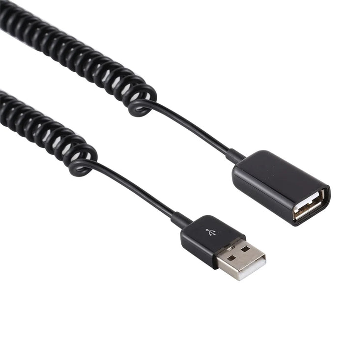 Male To Female USB Extension Cable USB Extender Adapter Spring Computer Phone Charging Cable - 3