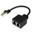 20cm RJ45 8 Core Network Cable Splitter 1 to 2 Ethernet Extension Adapter Compatible with Cat5 Cat6 Cat7 - 1