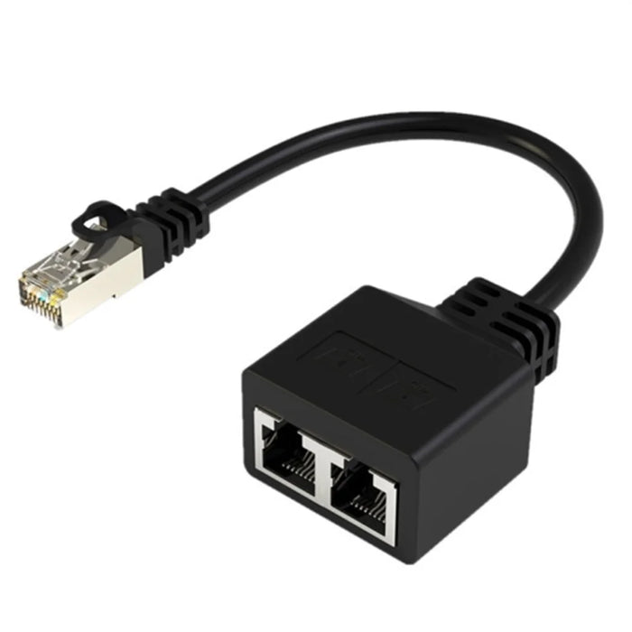 20cm RJ45 8 Core Network Cable Splitter 1 to 2 Ethernet Extension Adapter Compatible with Cat5 Cat6 Cat7 - 1
