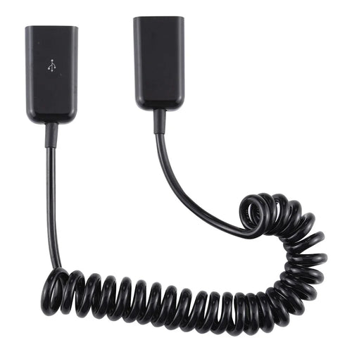 USB Female To Female USB Extension Cable USB Extender Adapter Spring Computer Phone Charging Cable - 1