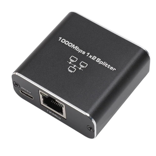 HW3 Gigabit Ethernet Splitter 1 to 2 High Speed 1000Mbps RJ45 Network Port Expander LAN Internet Adapter - 1