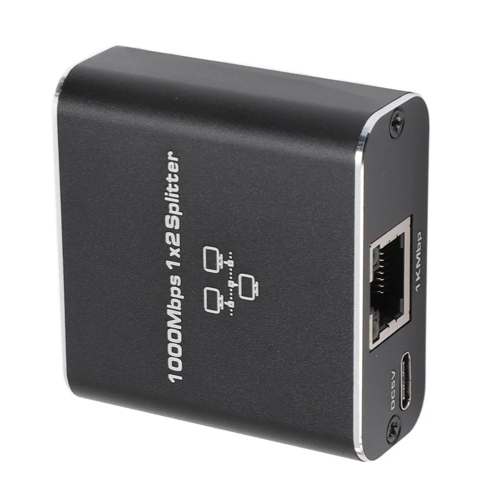 HW3 Gigabit Ethernet Splitter 1 to 2 High Speed 1000Mbps RJ45 Network Port Expander LAN Internet Adapter - 6