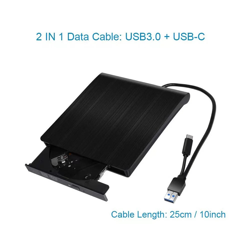 USB C USB3.0 Blu-Ray DVD Burner External Optical Drive Portable Slim Design Plug and Play for Desktop / Laptop - 6