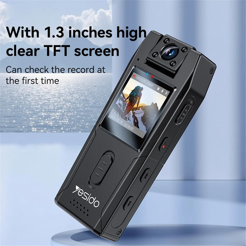 YESIDO KM25 Video Recorder 180 Degree Rotating Lens HD 1.3 Inch Screen 1080P Outdoor Cycling Hiking Camera - 3