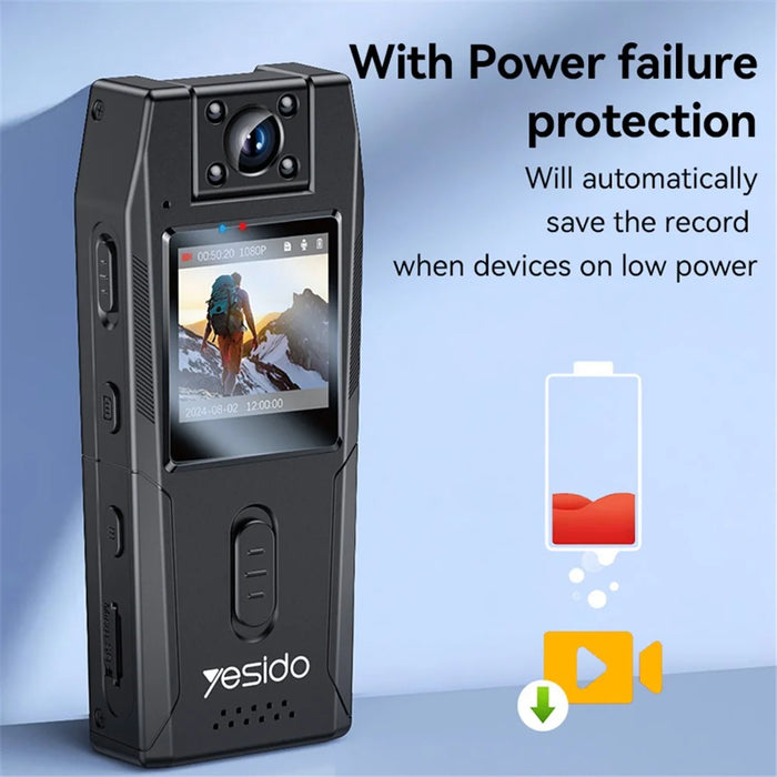 YESIDO KM25 Video Recorder 180 Degree Rotating Lens HD 1.3 Inch Screen 1080P Outdoor Cycling Hiking Camera - 5