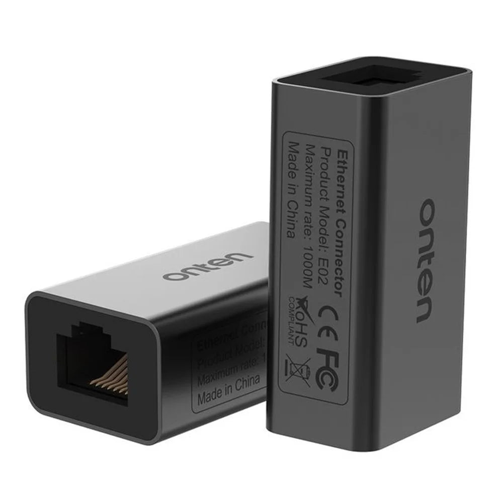 ONTEN E02 Aluminum Alloy Gigabit Ethernet Connector Network Cable Extension RJ45 Coupler - 2