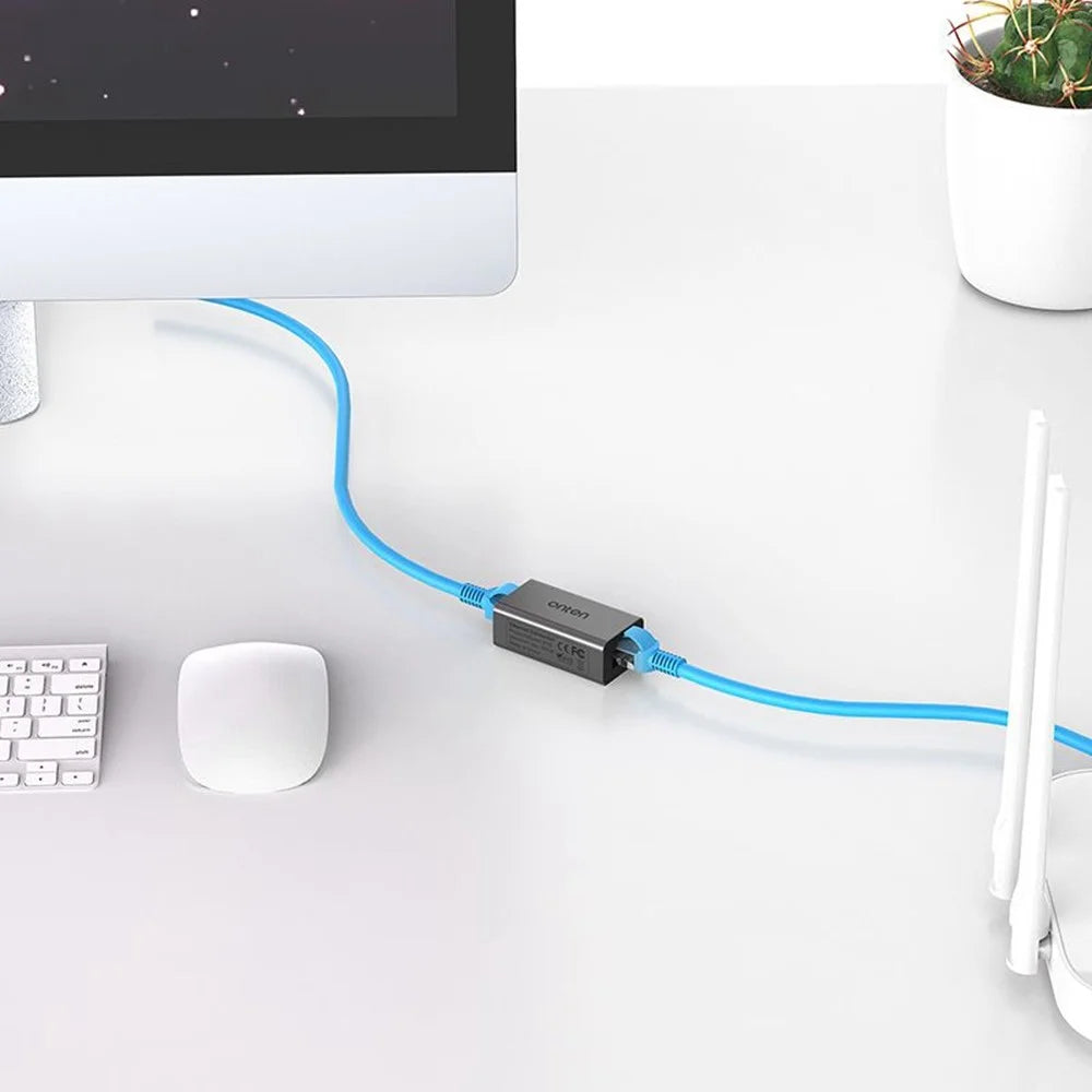 ONTEN E02 Aluminum Alloy Gigabit Ethernet Connector Network Cable Extension RJ45 Coupler - 4