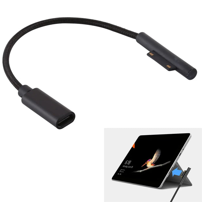For Microsoft Surface Pro 6/5 Charging Cable Adapter PD to USB-C Type C Female DC Power Plug - 1