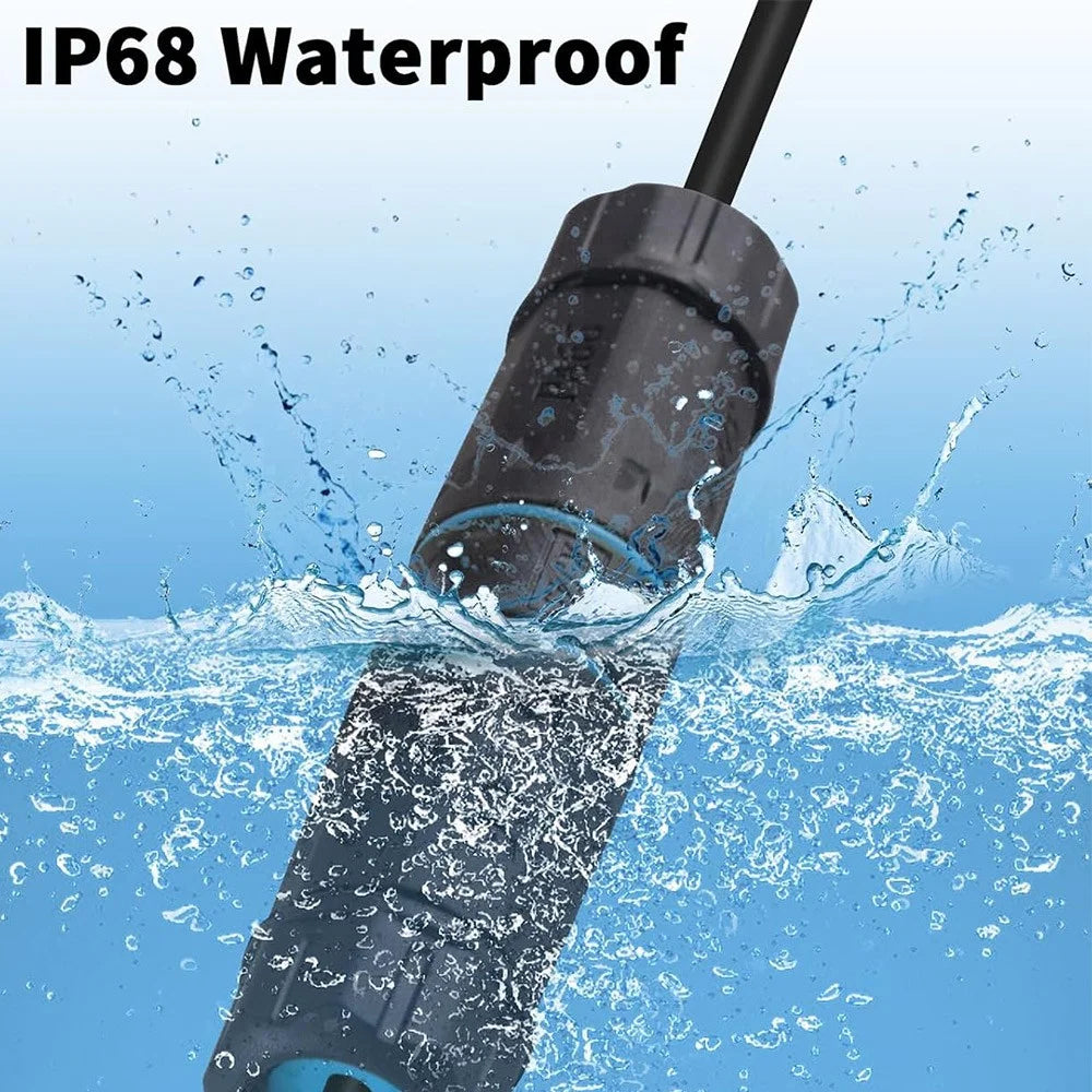 JUNSUNMAY IP68 Waterproof RJ45 Cat6 Gigabit Shielded Female to Female Ethernet Connector Coupler - 2