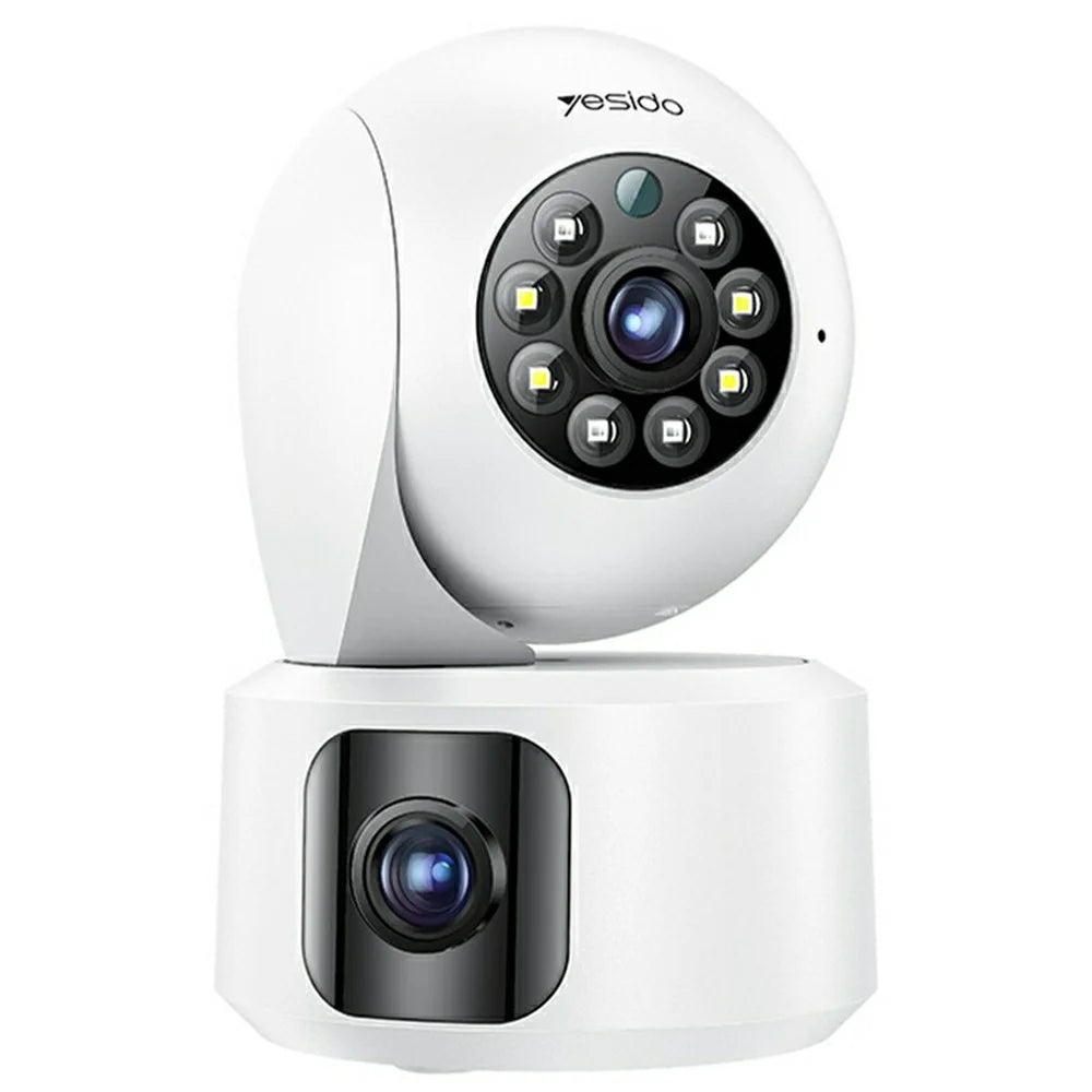 YESIDO KM16 Indoor Dual Lens Camera Wireless Security Cam WiFi Surveillance System with Night Vision / Two-Way Audio / Motion Detection - White / EU Plug - 1