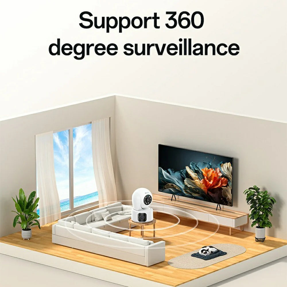 YESIDO KM16 Indoor Dual Lens Camera Wireless Security Cam WiFi Surveillance System with Night Vision / Two-Way Audio / Motion Detection - White / EU Plug - 3