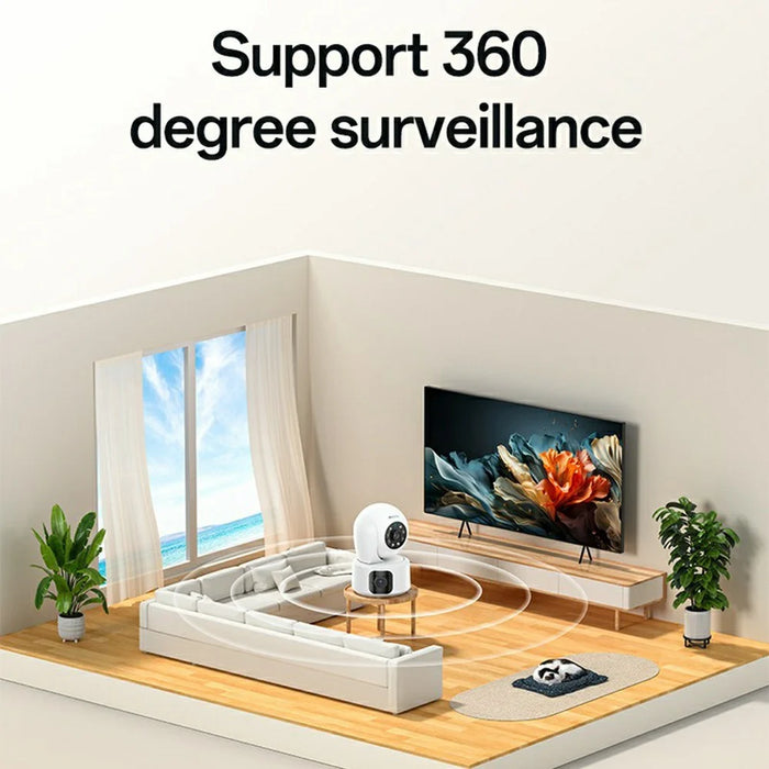 YESIDO KM16 Indoor Dual Lens Camera Wireless Security Cam WiFi Surveillance System with Night Vision / Two-Way Audio / Motion Detection - White / EU Plug - 3