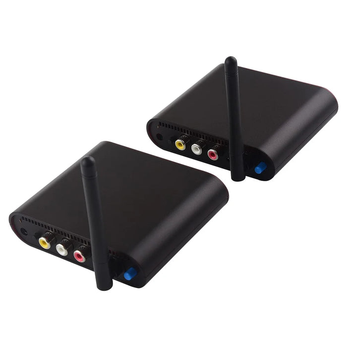 MEASY AV220 200m Transmission 2.4G Wireless AV Transmitter and Receiver Set with RCA Input  /  Output - US Plug - 7