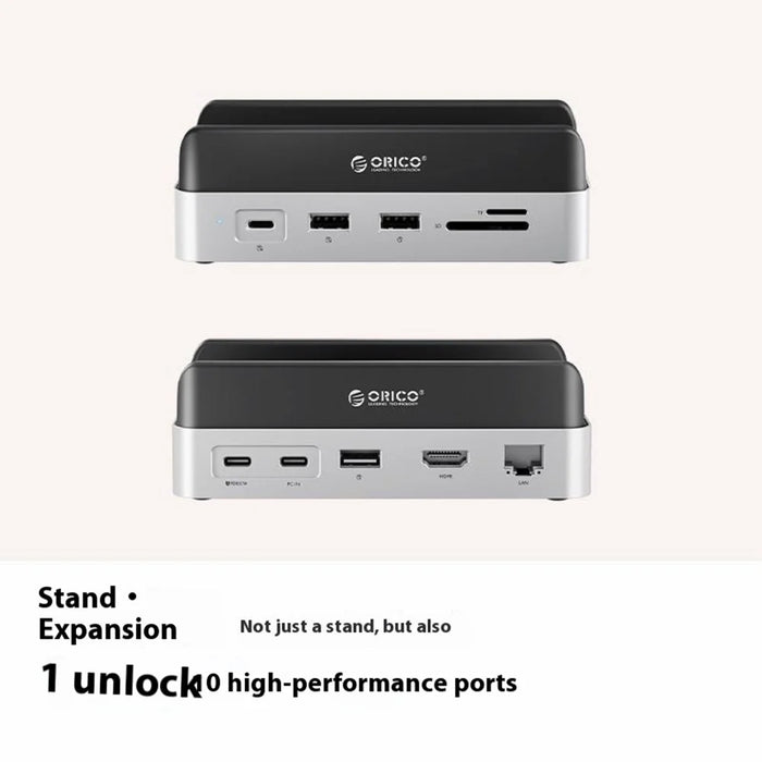 ORICO VS10 For Mac mini(2024) 512GB M.2 SSD Enclosure Desktop Expansion Dock Stand USB + HD + RJ45 + SD / TF Card Reader 10 in 1 Docking Station - 5