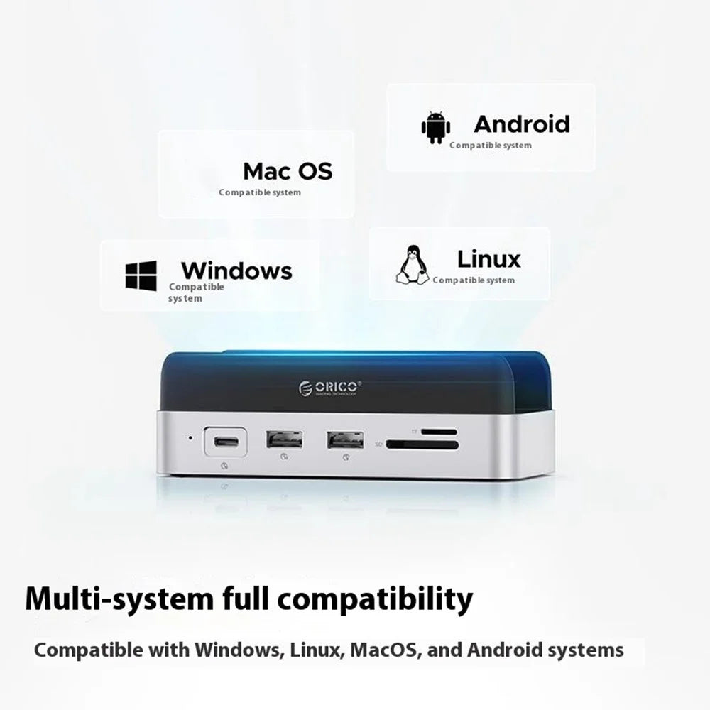 ORICO VS10 For Mac mini M4 Expansion Dock Converter M.2 SSD Enclosure Desktop Storage Base, 1TB Capacity - 7
