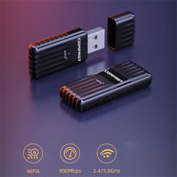 COMFAST CF-943AX 2.4 / 5Ghz Dual Band Bluetooth-compatible 5.3 WiFi6 Adapter Wireless Network External USB Receiver - 3