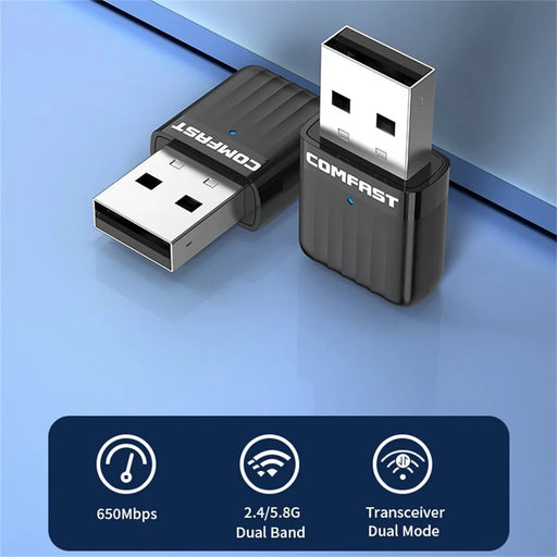 COMFAST CF-811ACV3 For Desktop PC Dual Band 650Mbps WiFi Adapter USB Wireless Network Receiver - 2