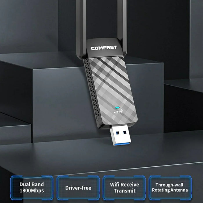 COMFAST CF-952AX V2 1800Mbps High Speed Dual Band Wireless Network Card WiFi6 USB Adapter - 3