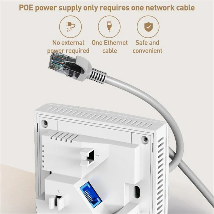 COMFAST CF-E593AX 3000Mbps Dual Band WiFi6 86 Inch Panel In Wall AP Repeater Wireless Router - 5