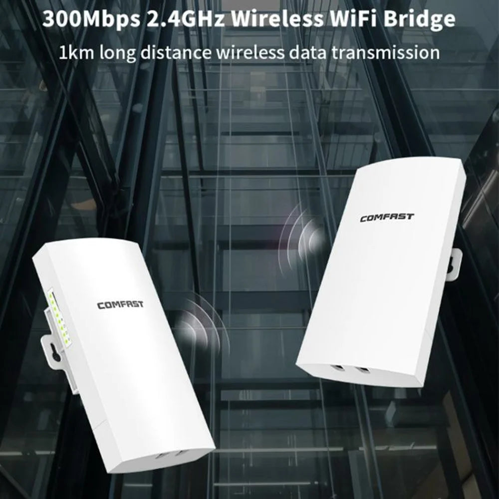 COMFAST CF-E112N V2 2Pcs 2.4GHz 300Mbps 9dBi Monitoring Bridge WiFi Router AP Repeater with PoE Power Supply Set - 3