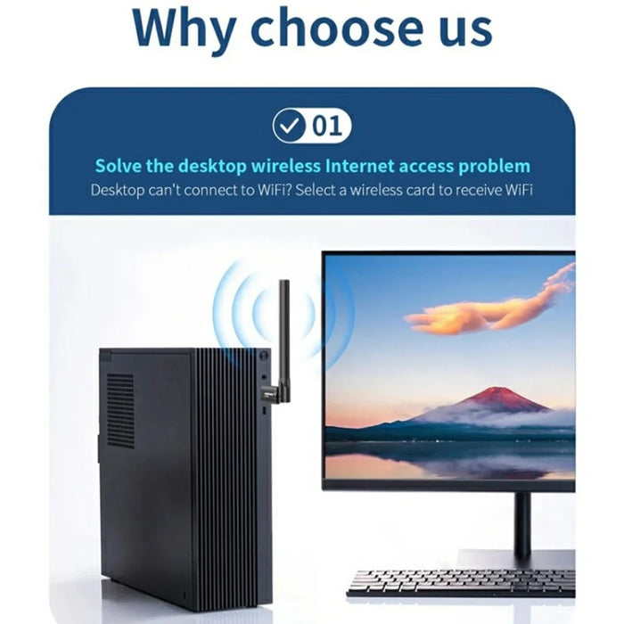 COMFAST CF-940F 300Mbps WiFi6 USB WiFi Adapter 2.4GHz Wireless Network Card with High Gain Antena - 6