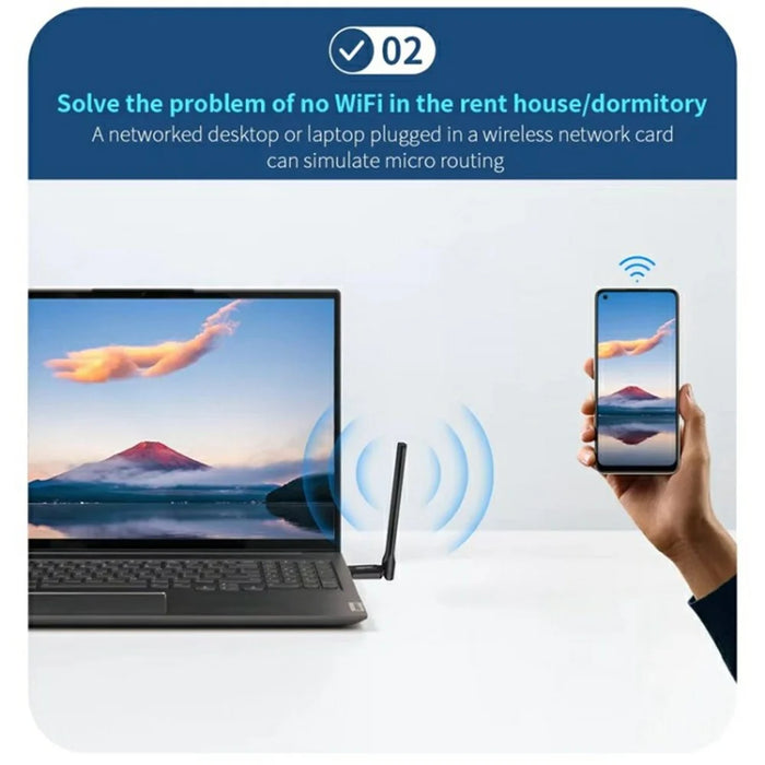 COMFAST CF-940F 300Mbps WiFi6 USB WiFi Adapter 2.4GHz Wireless Network Card with High Gain Antena - 7