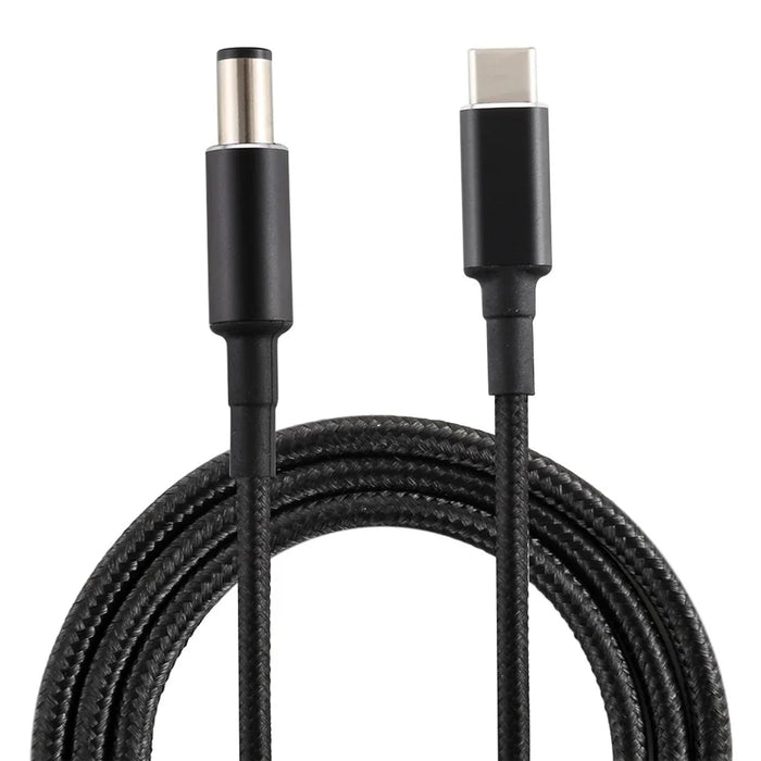 1.8m DC Power Plug PD 100W 7.4 x 0.6mm Male to Type-C Male Cable Nylon Braid for HP Notebook, ect. - 1