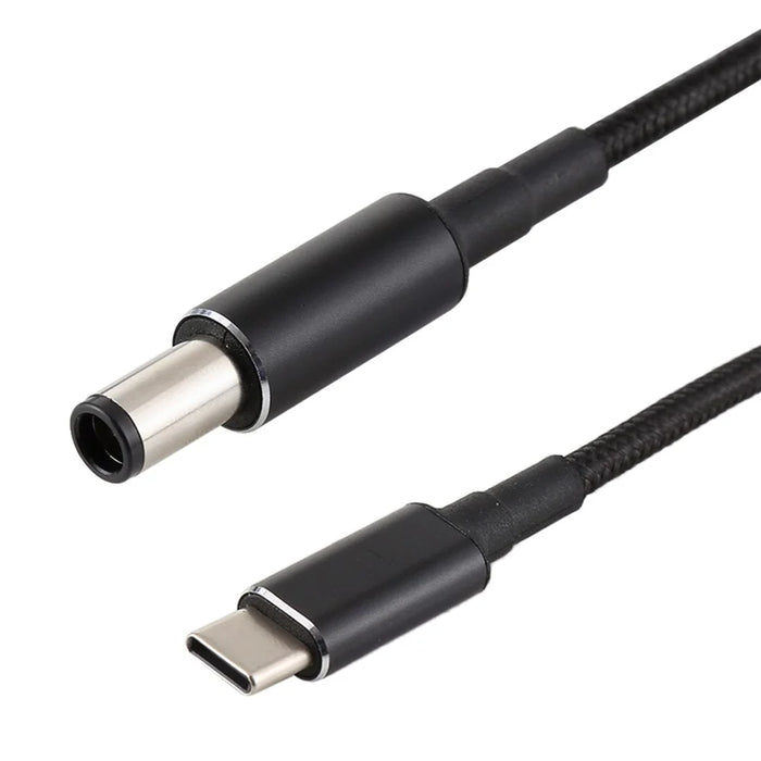 1.8m DC Power Plug PD 100W 7.4 x 0.6mm Male to Type-C Male Cable Nylon Braid for HP Notebook, ect. - 2