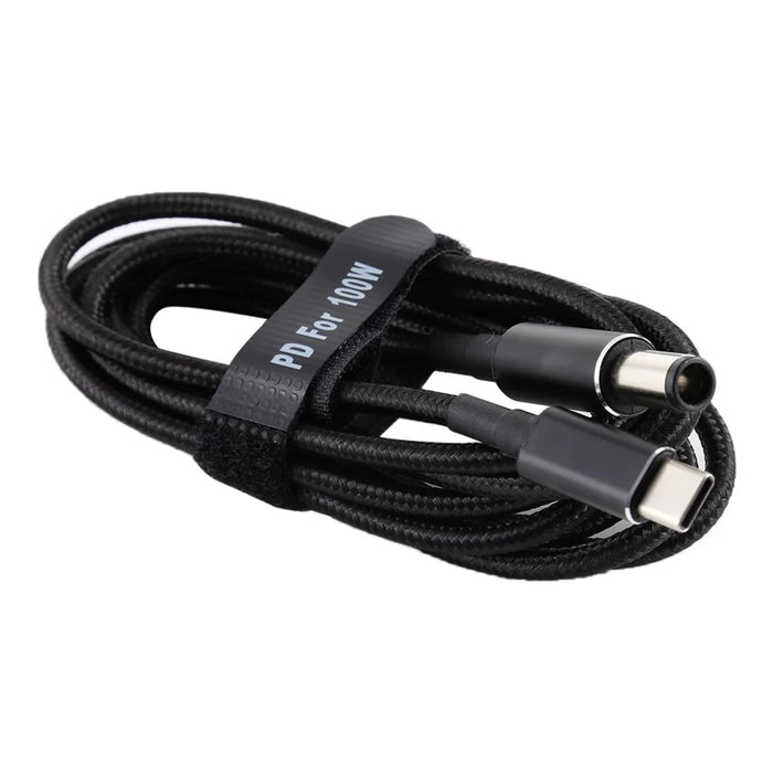 1.8m DC Power Plug PD 100W 7.4 x 0.6mm Male to Type-C Male Cable Nylon Braid for HP Notebook, ect. - 3